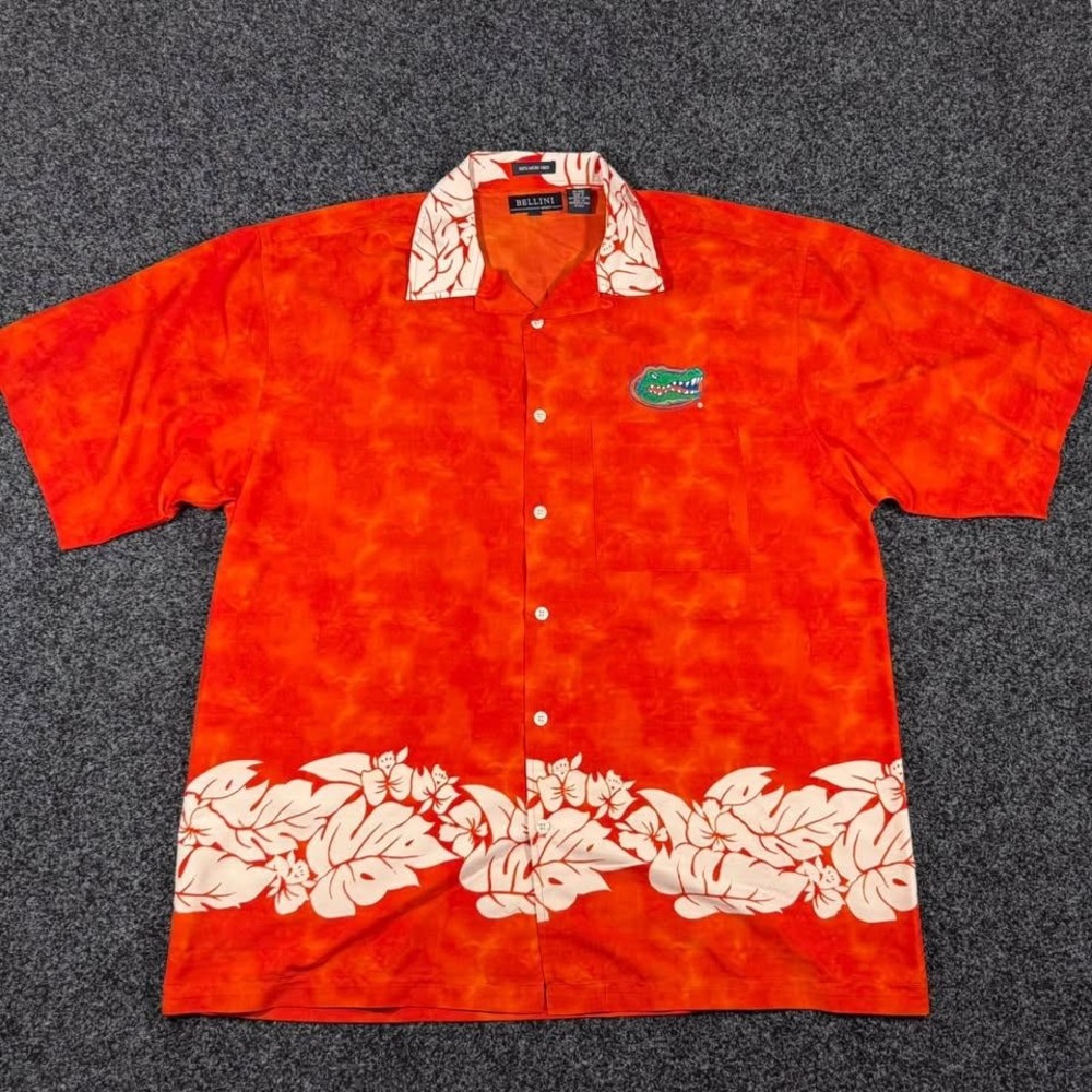 Bellini Sport Florida Gators Tropical Floral Hawaiian Button down Shirt XL